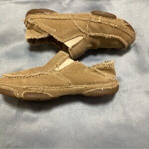 Tony Lama Distressed Tan Slip-On Loafers
